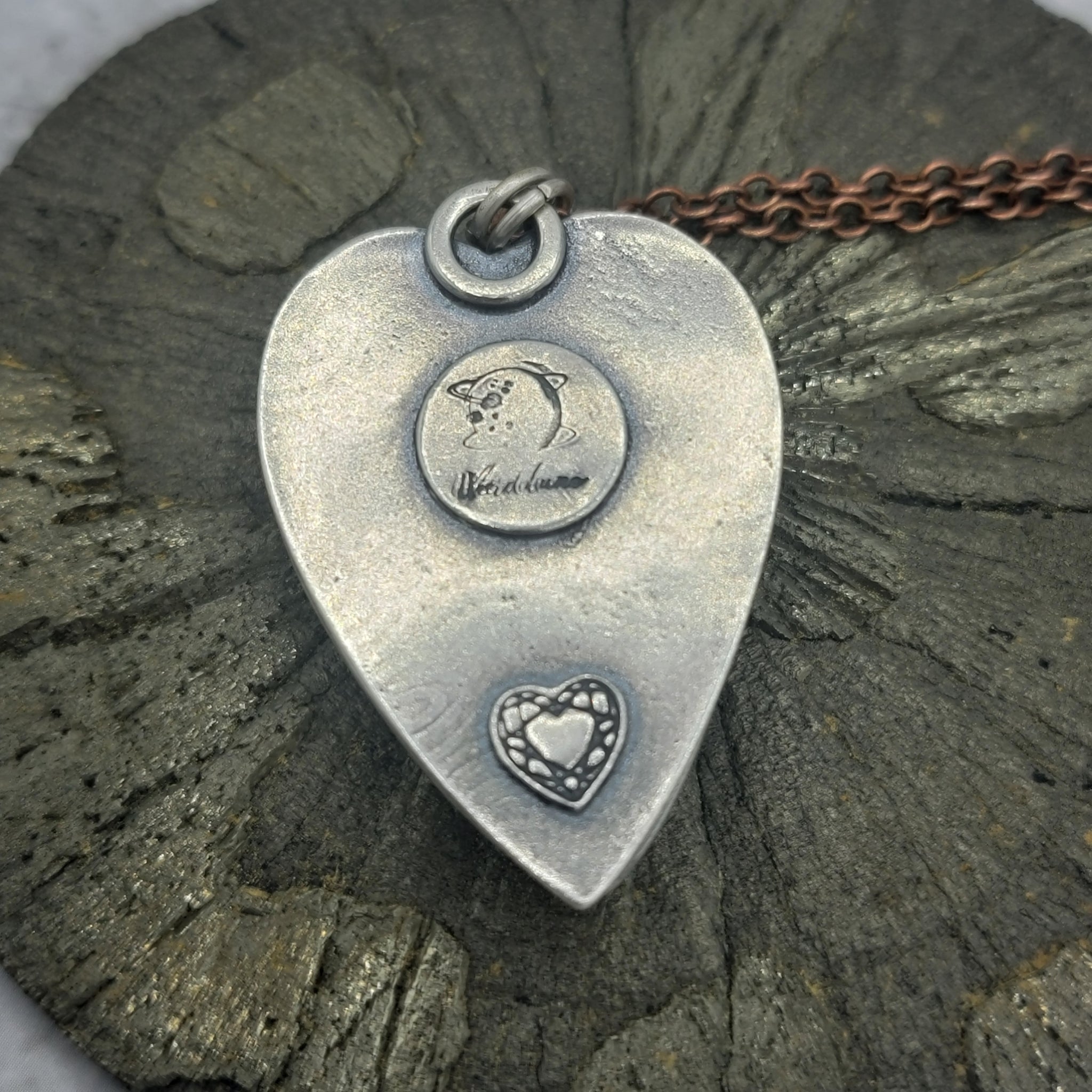 Native Copper Heart Pendant in Sterling Silver