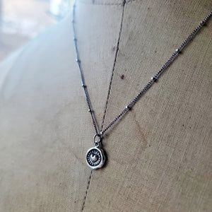 Wax Seal Heart Pendant in Sterling Silver