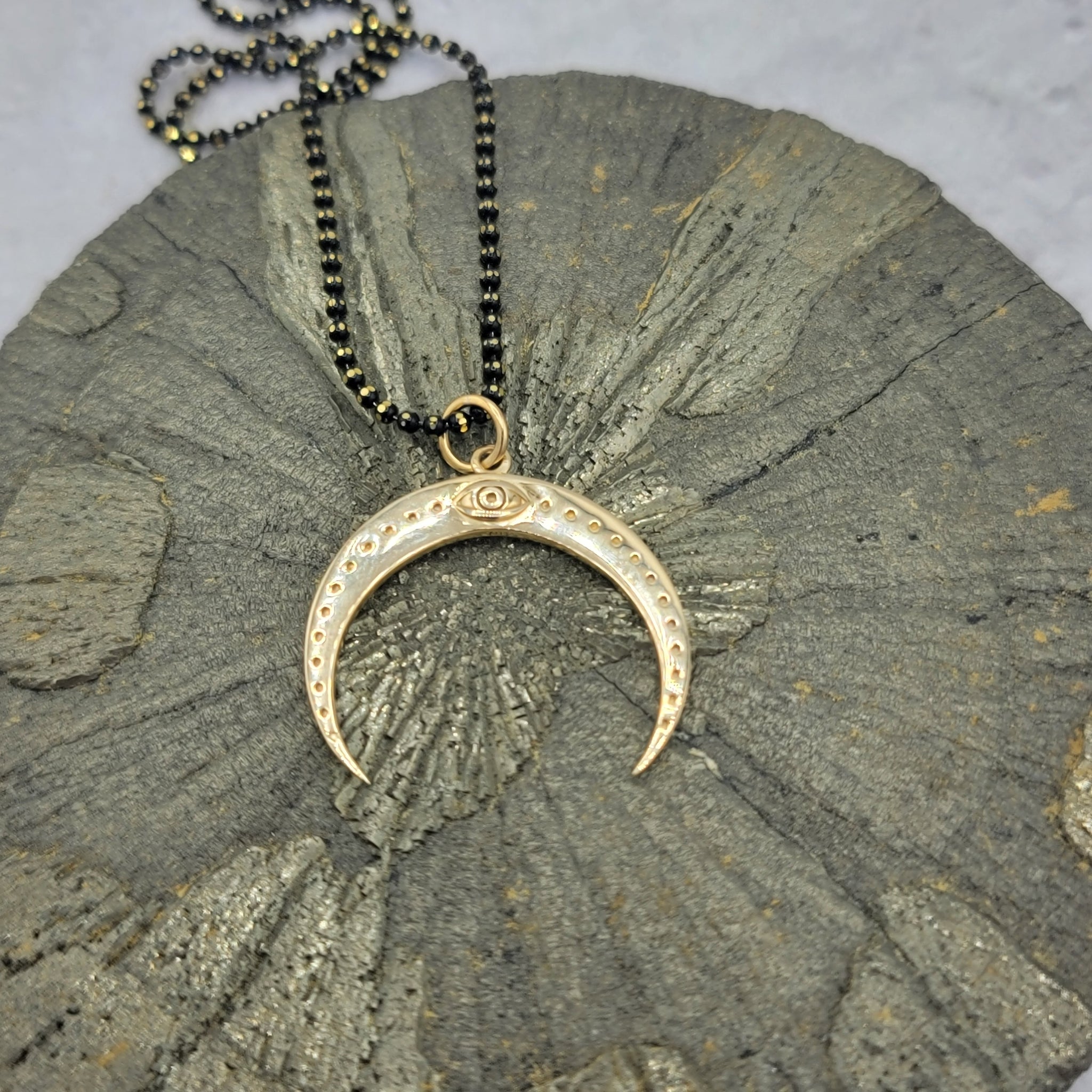 Eye of Providence Crescent Moon Pendant