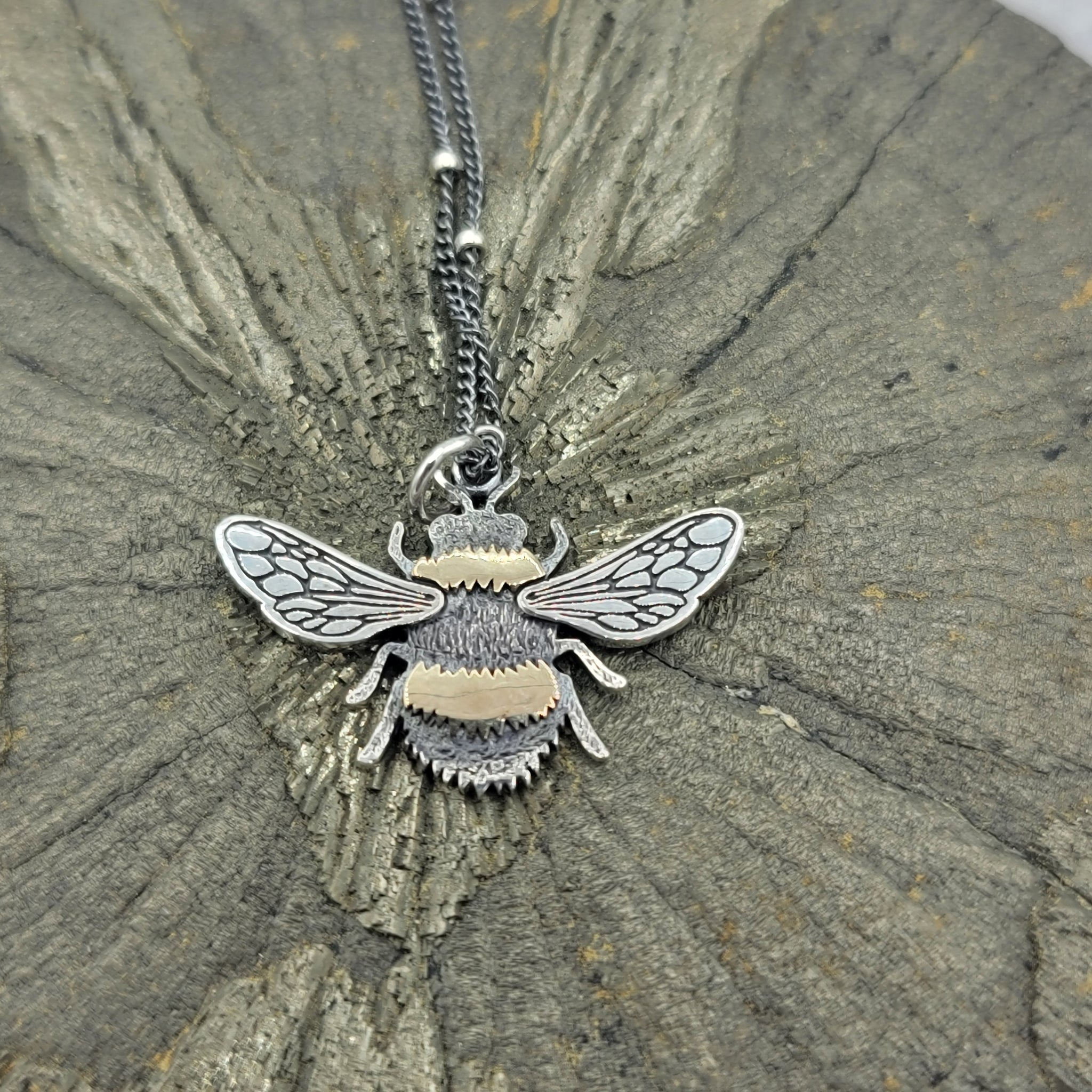 Sterling Silver & Bronze Honeybee Pendant