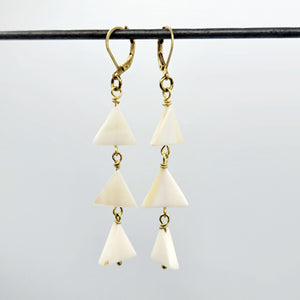 Mother of Pearl Triangle Drop Earrings