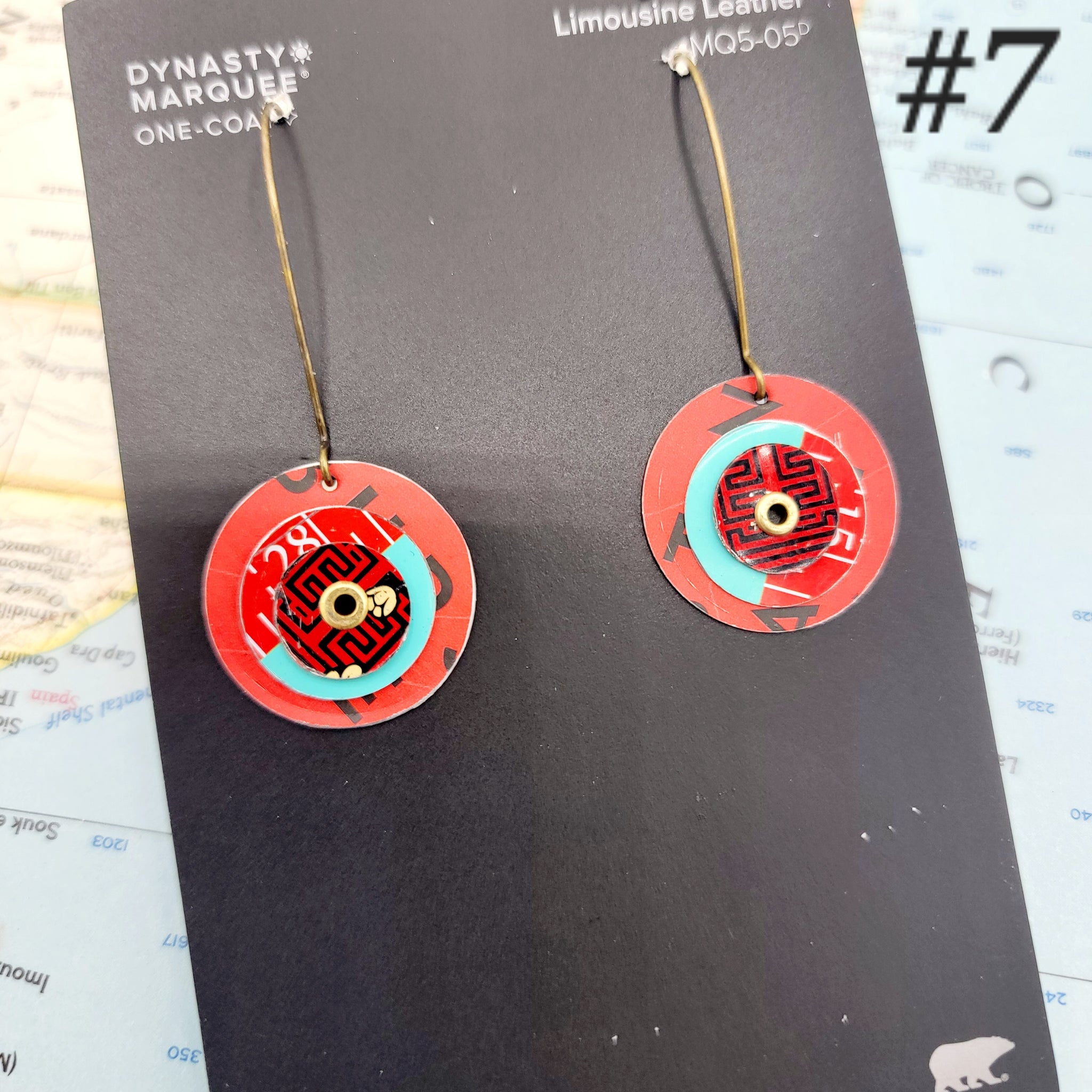 Kinetic Circles Collection - Repurposed Vintage Tin Earrings