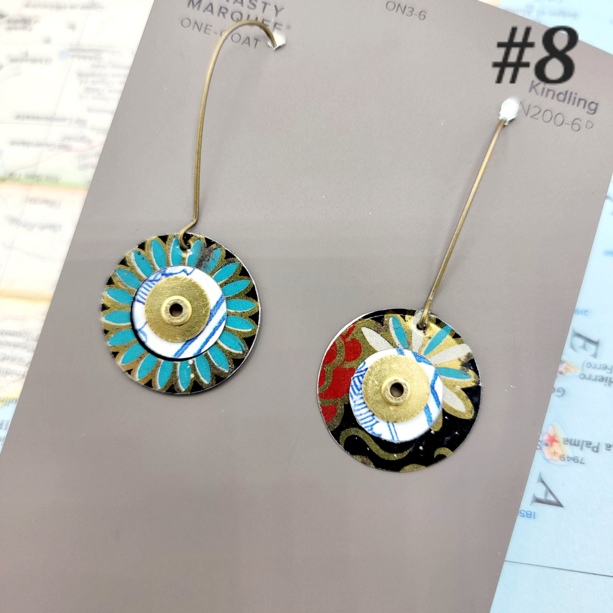 Kinetic Circles Collection - Repurposed Vintage Tin Earrings