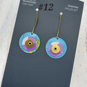 Kinetic Circles Collection - Repurposed Vintage Tin Earrings