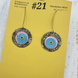 Kinetic Circles Collection - Repurposed Vintage Tin Earrings