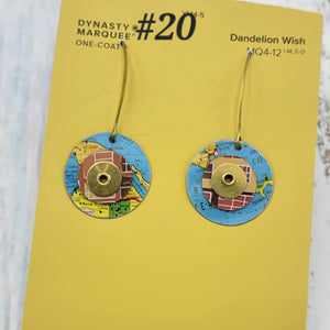 Kinetic Circles Collection - Repurposed Vintage Tin Earrings