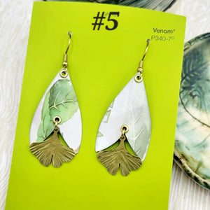 Ginkgo Collection - Repurposed Vintage Tin Earrings