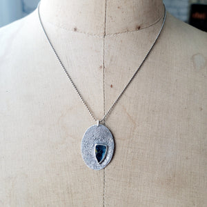 Rustic Kyanite See-Thru Pendant in Recycled Sterling Silver