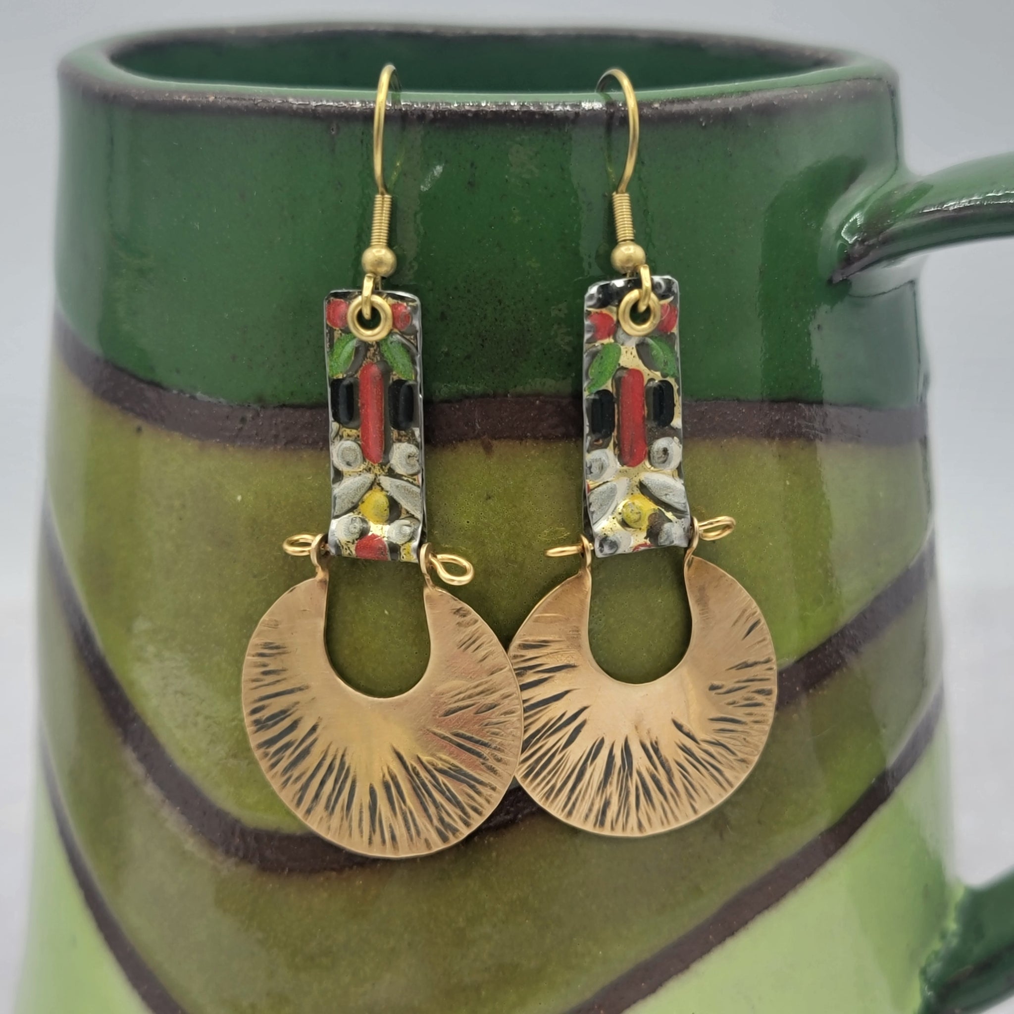 Kaleidoscope Collection - Repurposed Vintage Tin Earrings