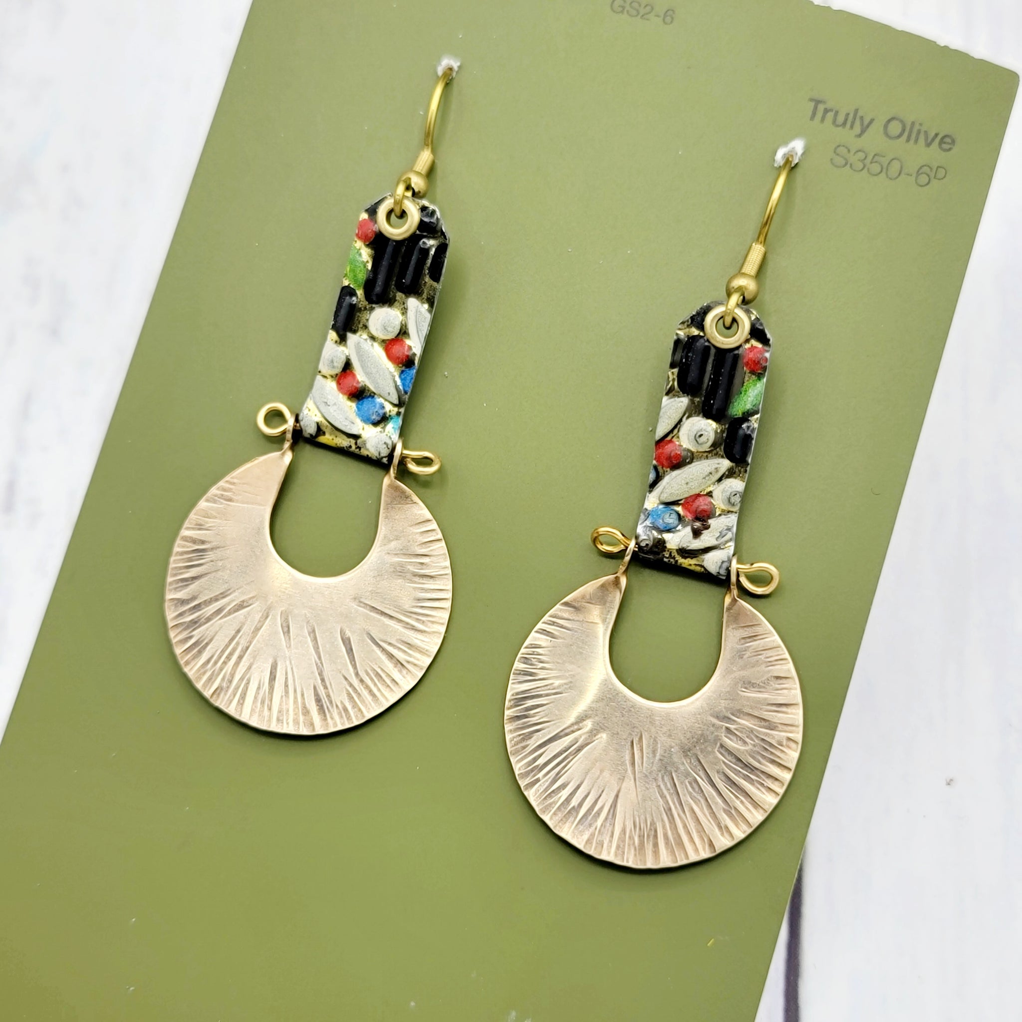 Kaleidoscope Collection - Repurposed Vintage Tin Earrings