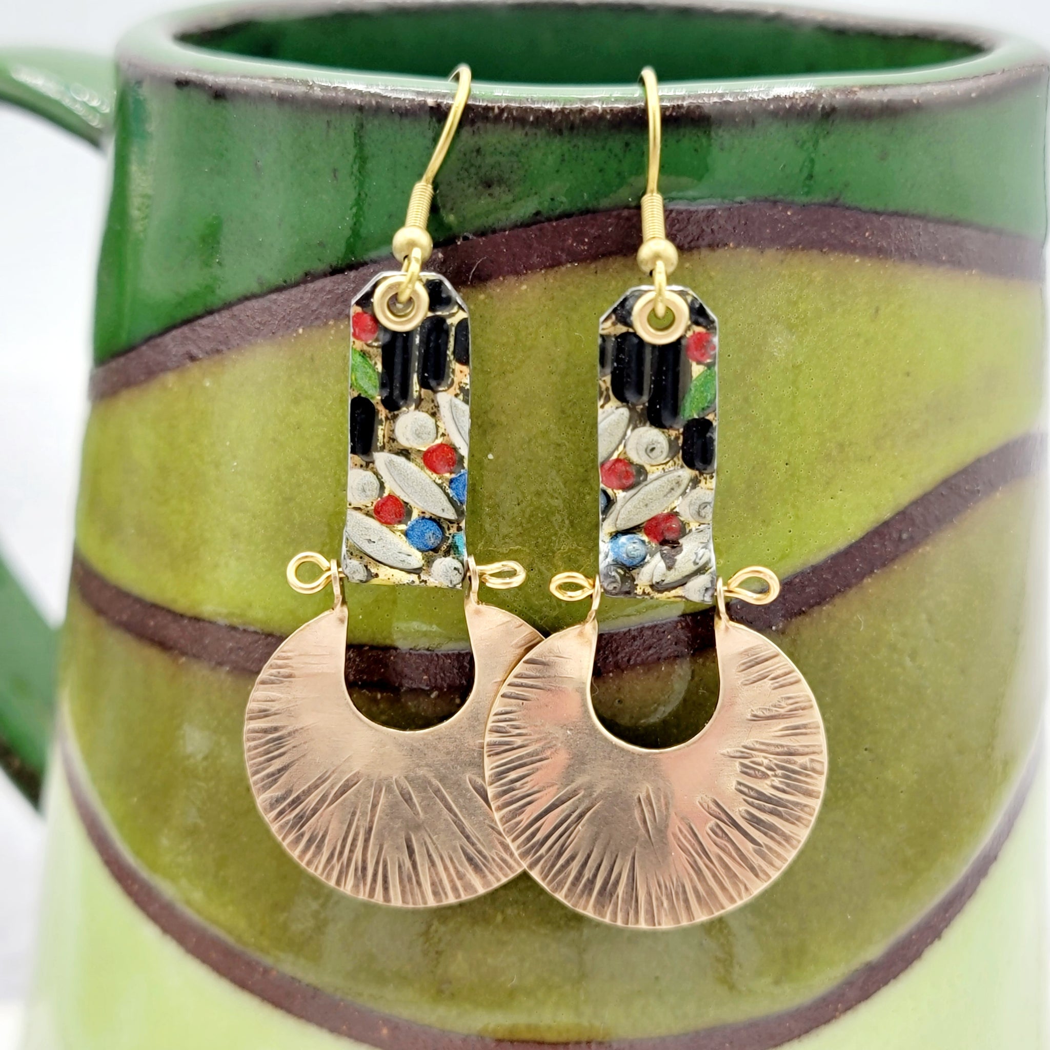 Kaleidoscope Collection - Repurposed Vintage Tin Earrings