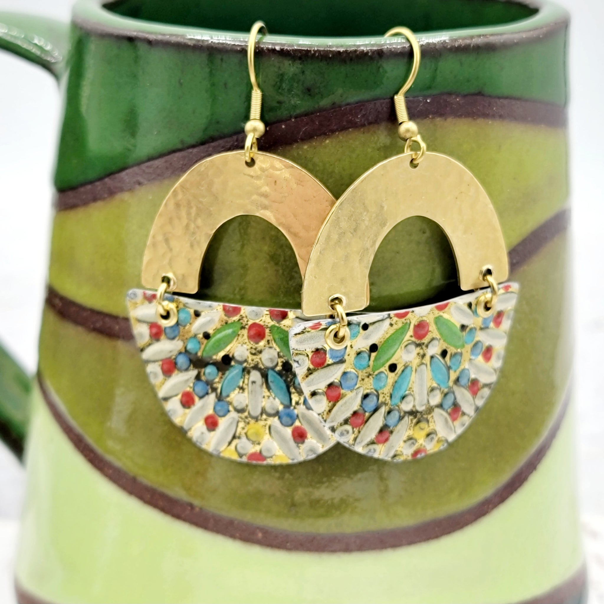 Kaleidoscope Collection - Repurposed Vintage Tin Earrings