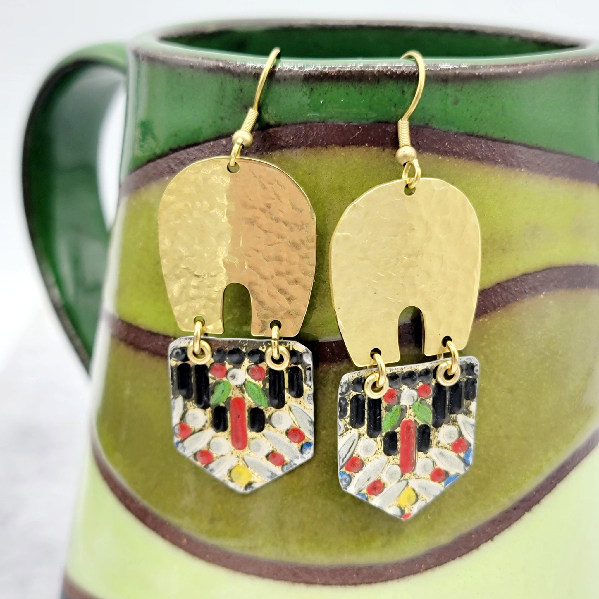 Kaleidoscope Collection - Repurposed Vintage Tin Earrings