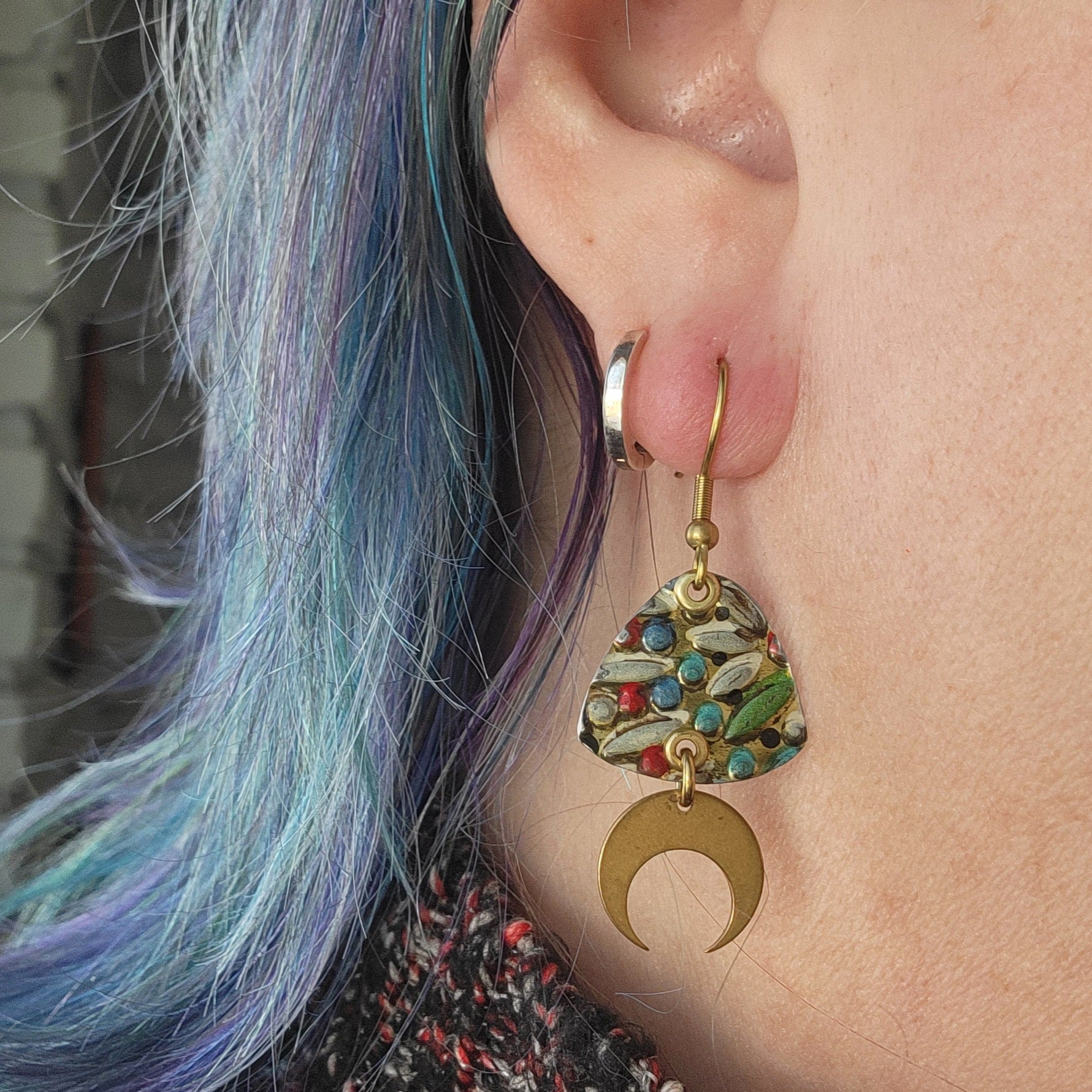 Kaleidoscope Collection - Repurposed Vintage Tin Earrings