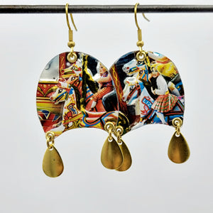 Carousel Collection - Repurposed Vintage Tin Earrings