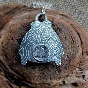 Trillion Cut Hubei Turquoise Pendant in Sterling Silver