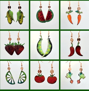 Farmer's Market Collection - Enameled Copper Earrings