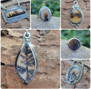 Dendritic Agate Collection in Sterling Silver