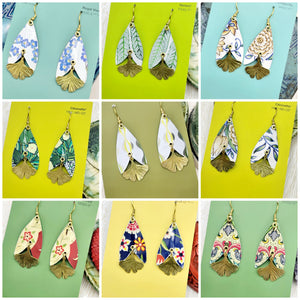 Ginkgo Collection - Repurposed Vintage Tin Earrings