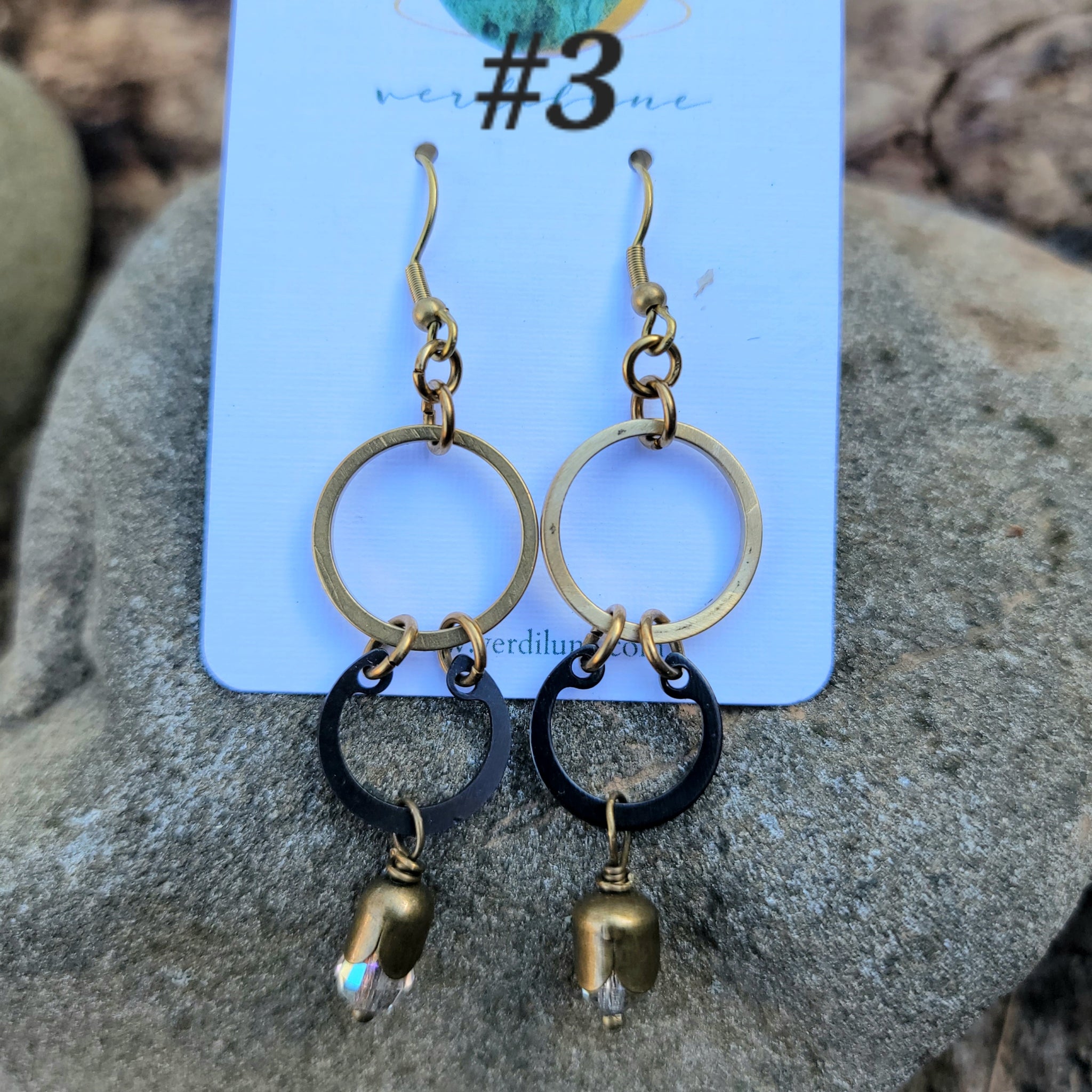 Geometry in Black & Gold Earrings