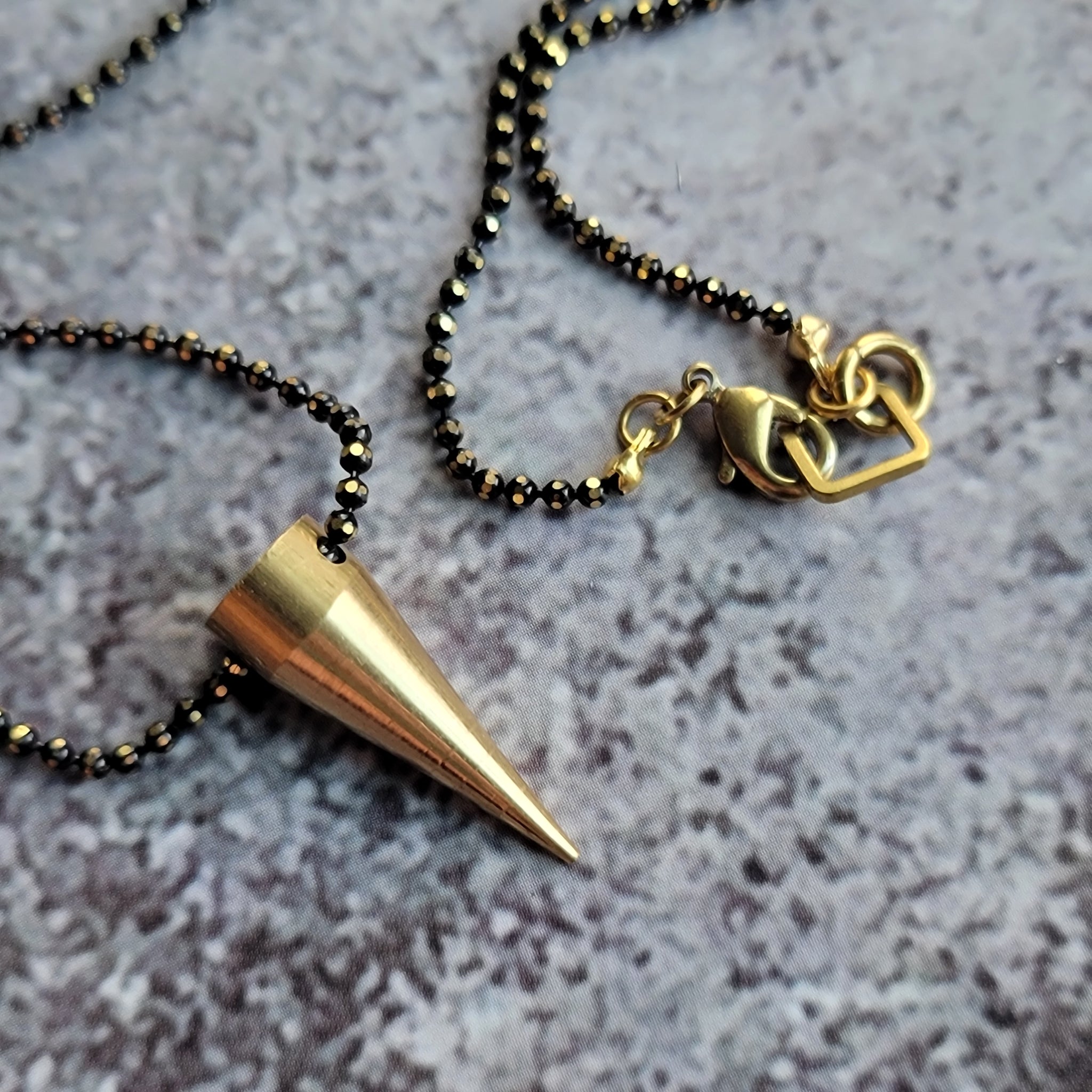 Brass Spike Pendulum Pendant