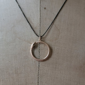 Bronze Ouroboros Snake Pendant