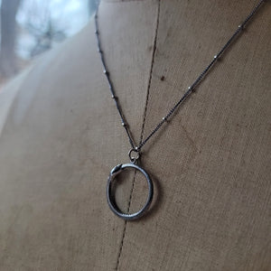 Sterling Silver Ouroboros Snake Pendant