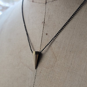 Brass Spike Pendulum Pendant