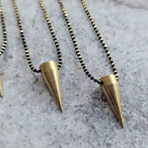 Brass Spike Pendulum Pendant