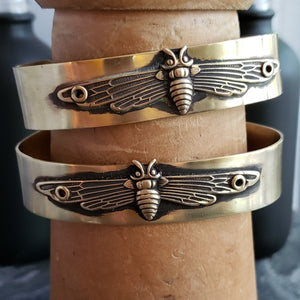 Mothra Riveted Brass Cuff Bracelet