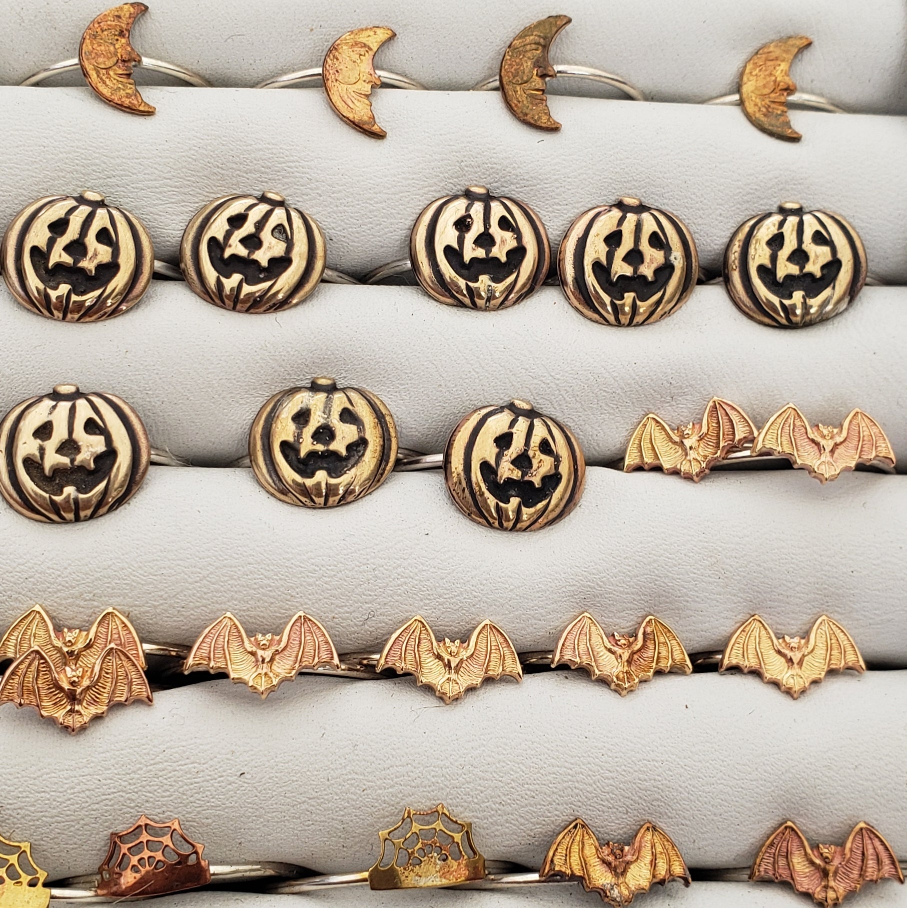 Jack O' Lantern Brass & Sterling Stacking Ring