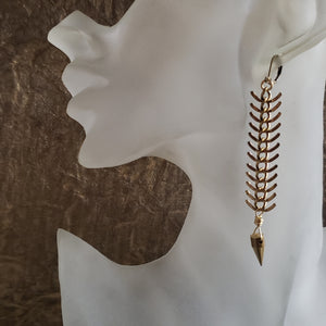 Brass Spike Pendulum Earrings