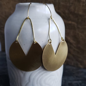 Bold Brushed Brass Earrings (Smaller Size)