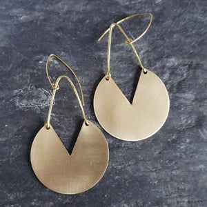 Bold Brushed Brass Earrings (Smaller Size)