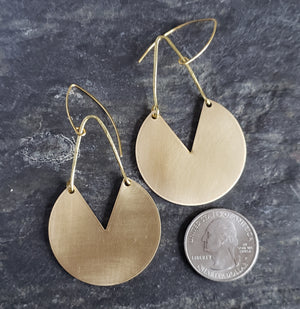 Bold Brushed Brass Earrings (Smaller Size)