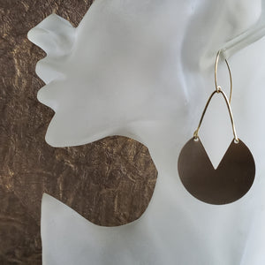 Bold Brushed Brass Earrings (Smaller Size)