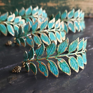 Verdigris Patina Leaf Bracelet