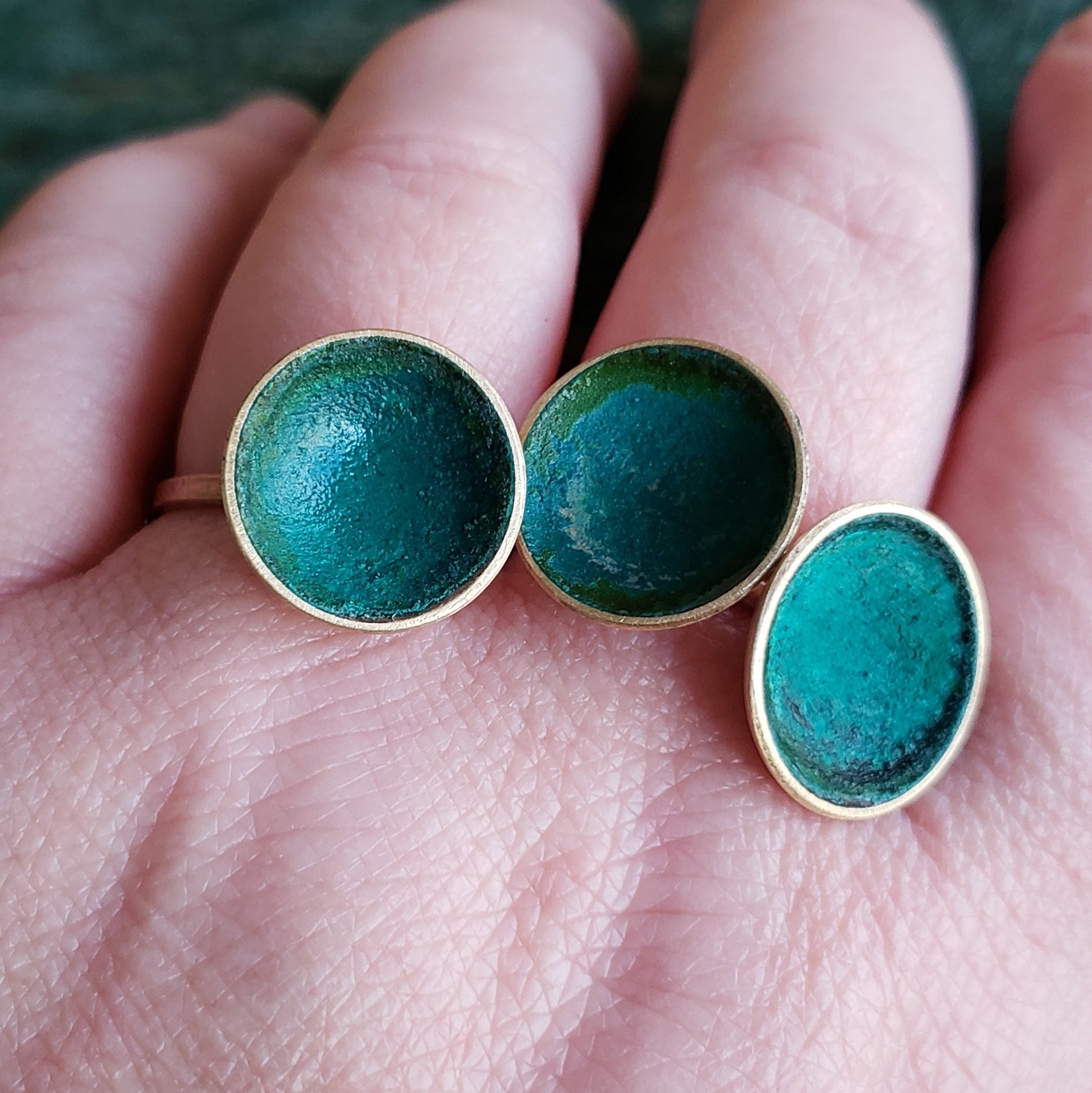 Verdigris Cup Brass Ring