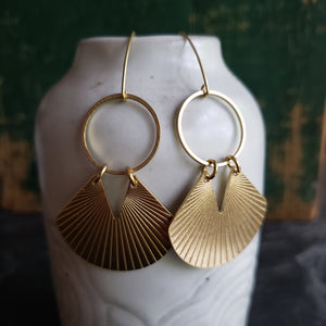 OXOX Ridged Brass Earrings