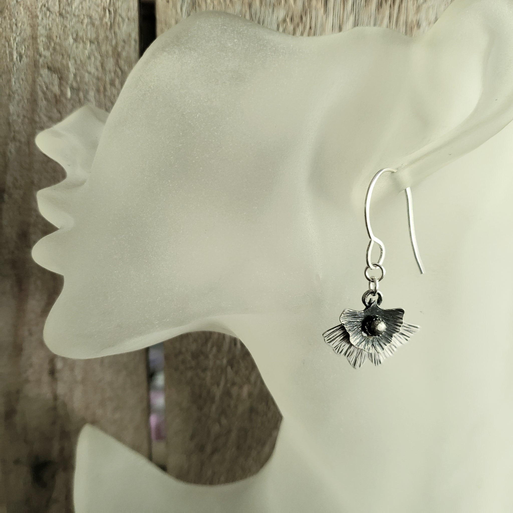 The Woodland Collection - Ombré Ginkgo Leaf Earrings in Sterling Silver