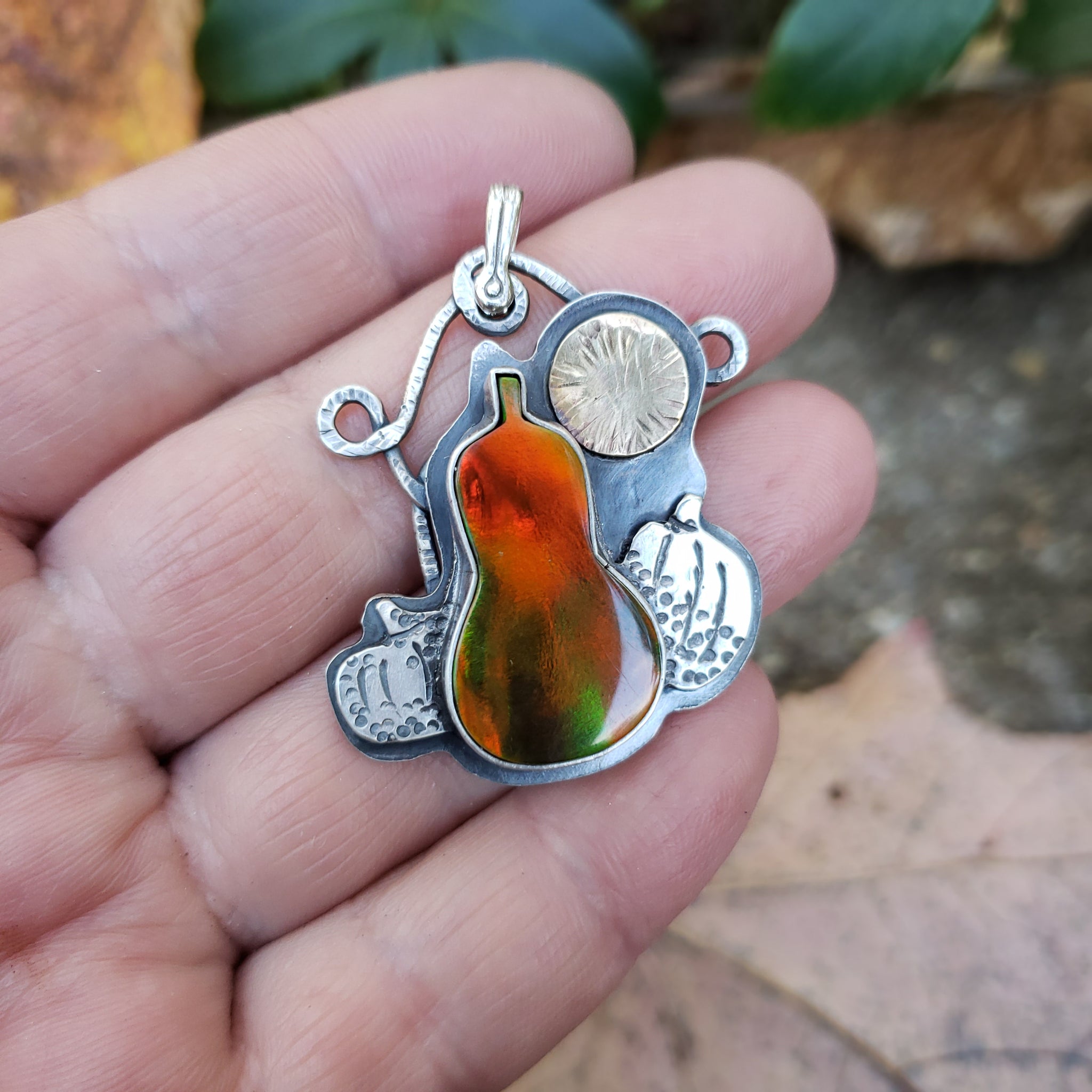 Pumpkin Patch Opal Pendants in Sterling Silver