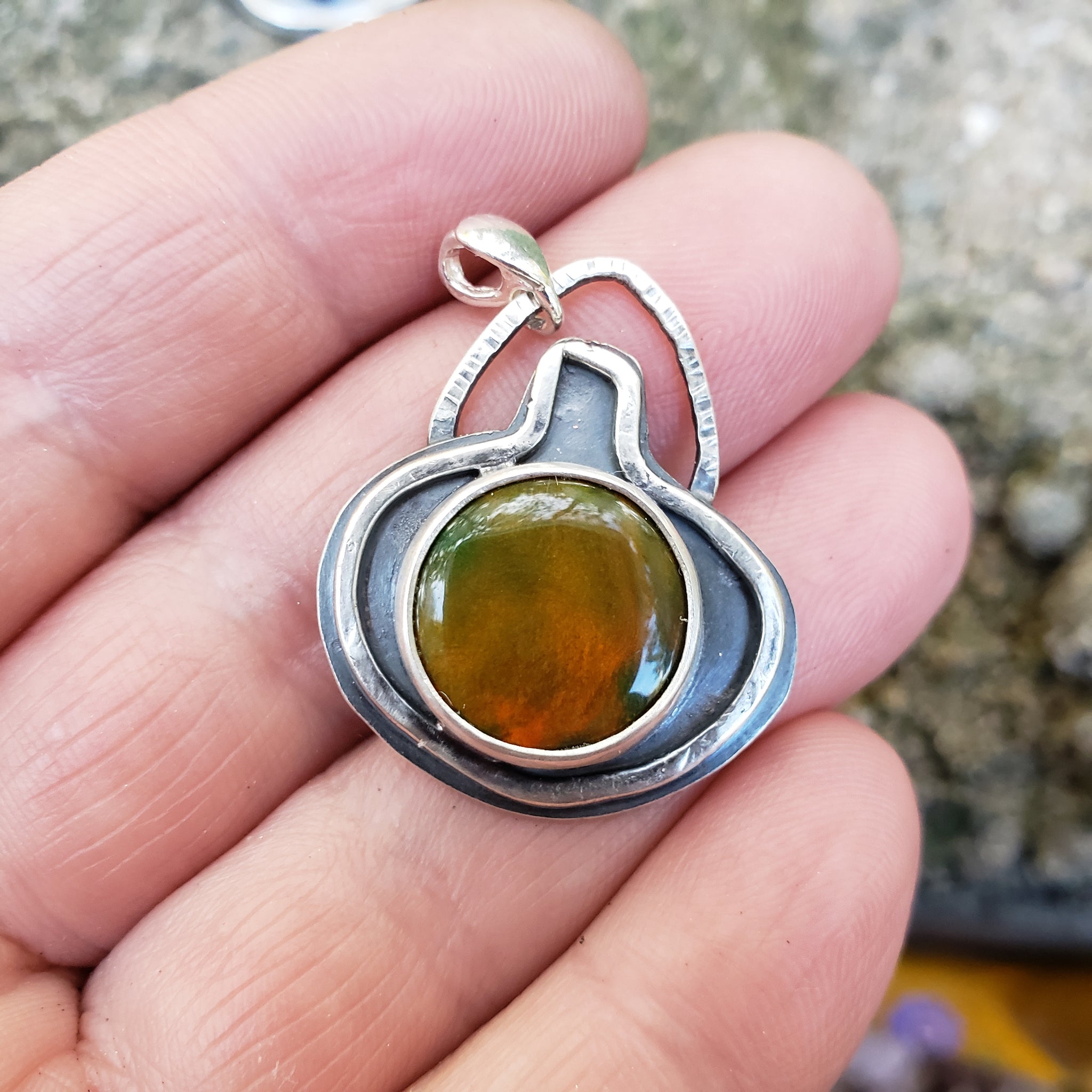 Pumpkin Patch Opal Pendants in Sterling Silver