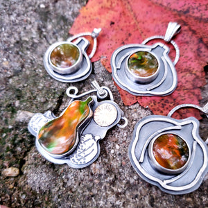 Pumpkin Patch Opal Pendants in Sterling Silver