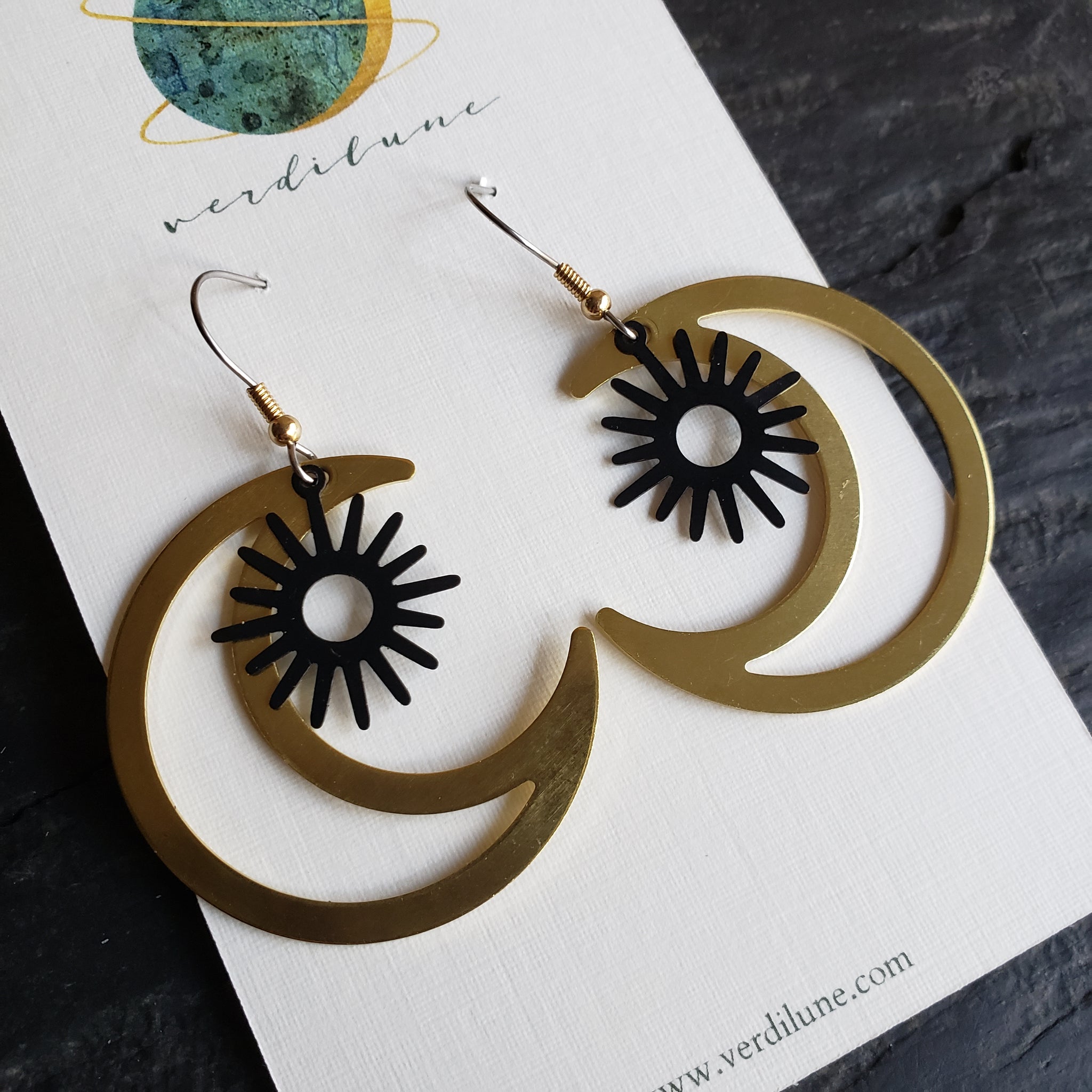 Elemental Metals Collection ◇Orbit◇ Celestially-Inspired Brass Earrings