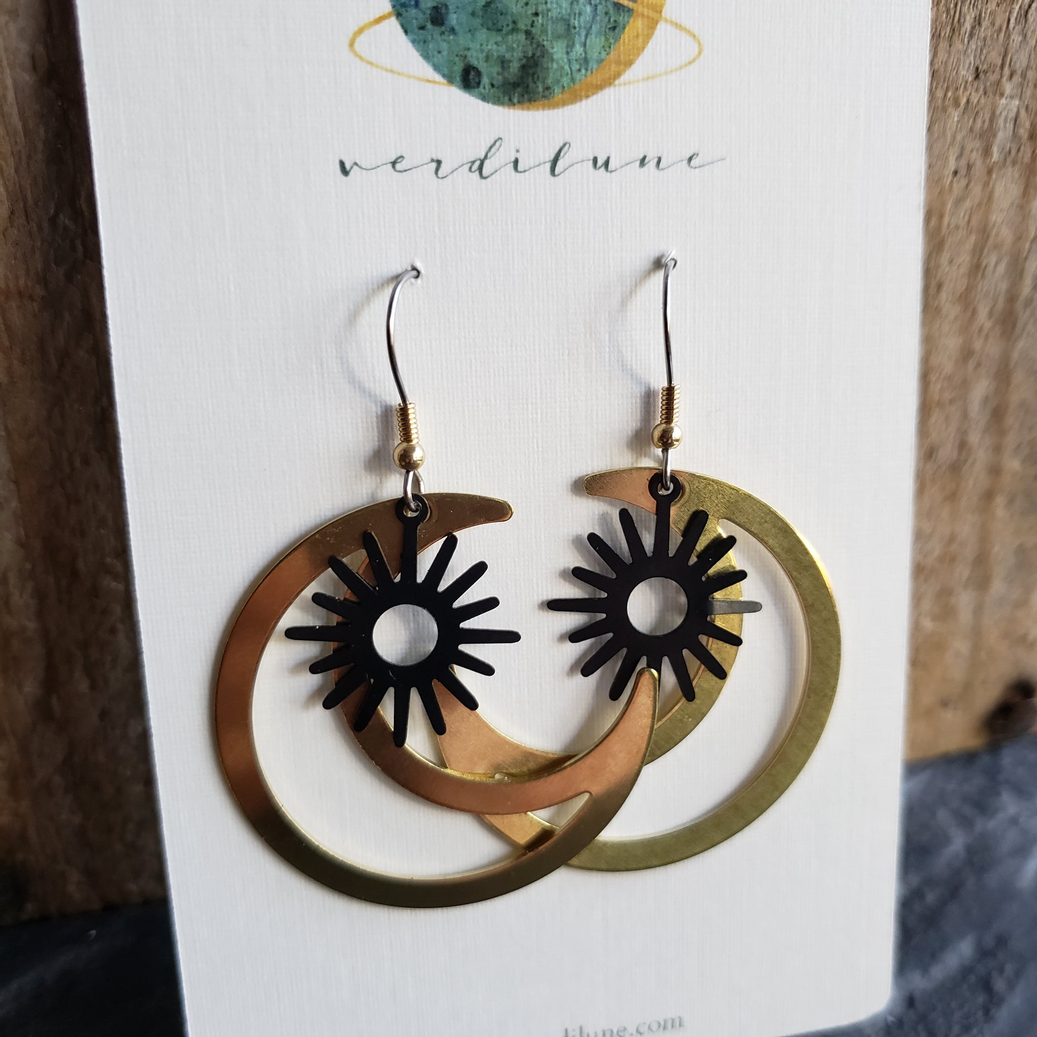 Elemental Metals Collection ◇Orbit◇ Celestially-Inspired Brass Earrings