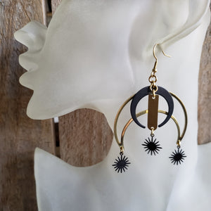 Elemental Metals Collection ◇Big Bang◇ Celestially-Inspired Brass Earrings