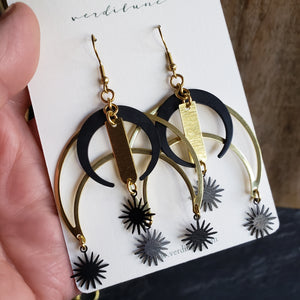 Elemental Metals Collection ◇Big Bang◇ Celestially-Inspired Brass Earrings