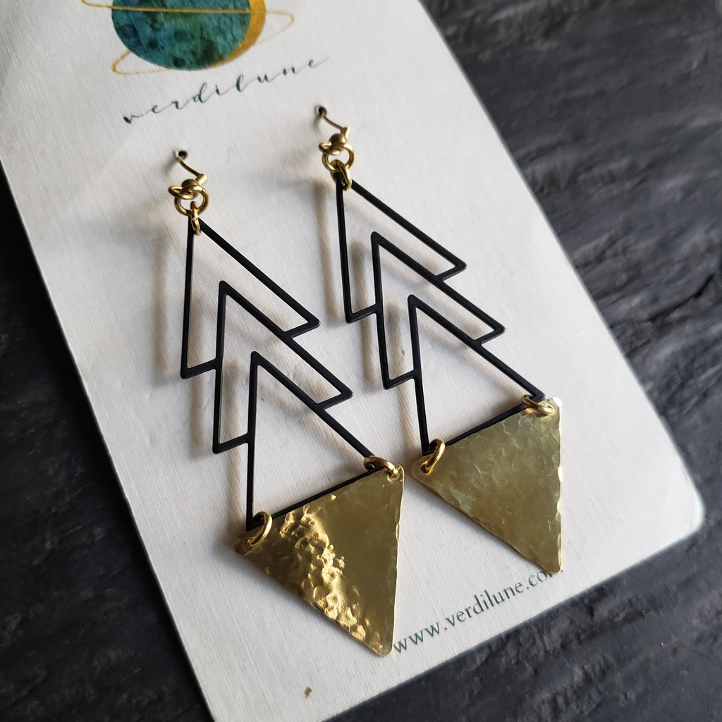 Elemental Metals Collection ◇Zenith◇ Celestially-Inspired Brass Earrings