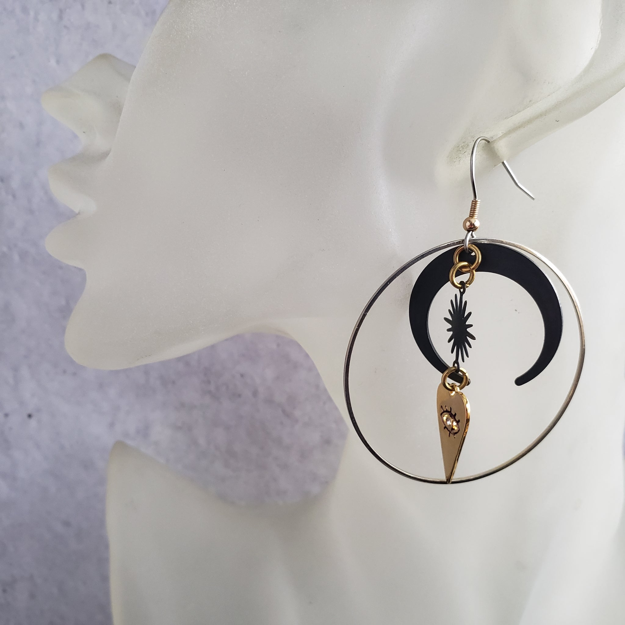 Elemental Metals Collection ◇ Eye♡You ◇ Celestially-Inspired Brass Earrings