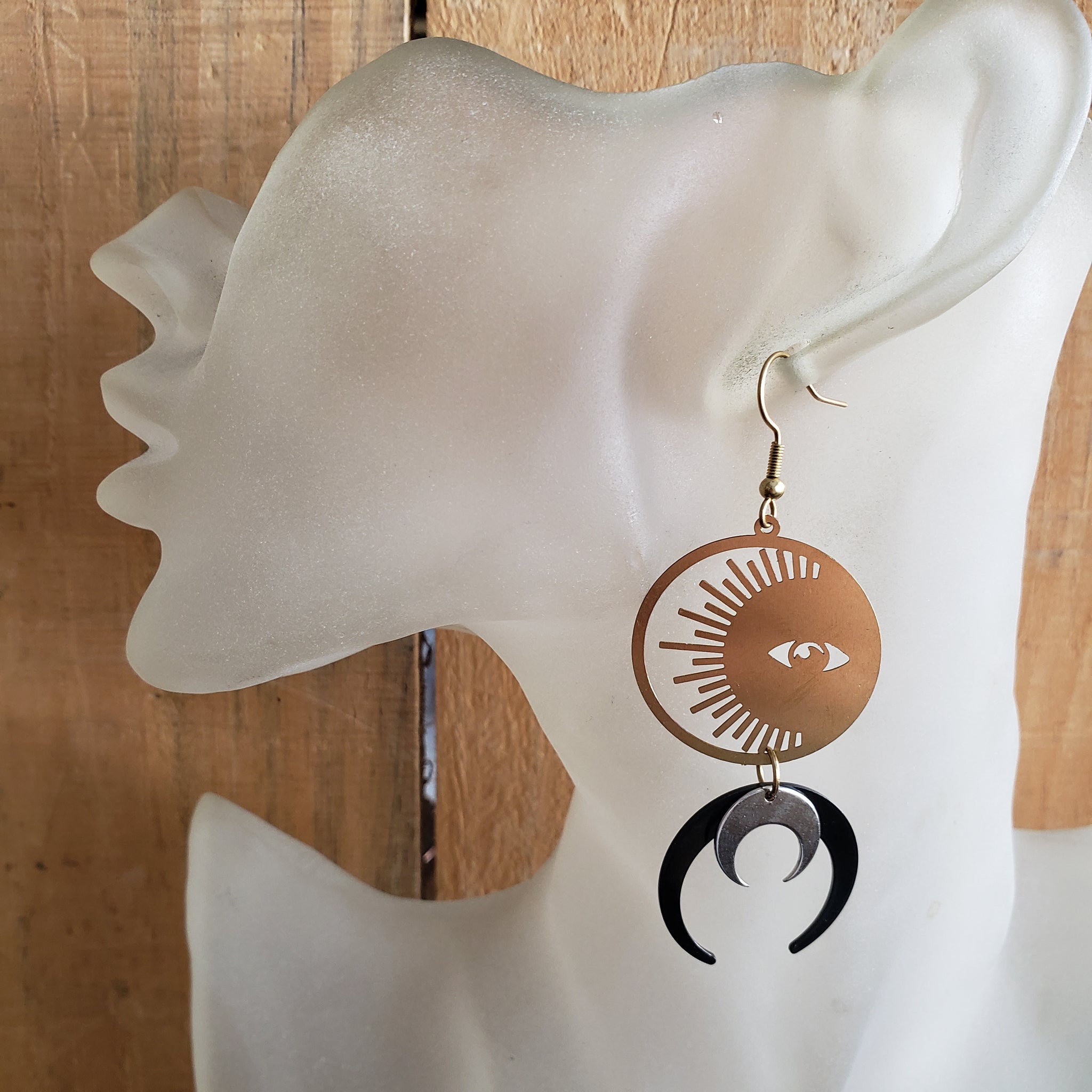 Elemental Metals Collection ◇Sun Priestess◇ Celestially-Inspired Brass Earrings